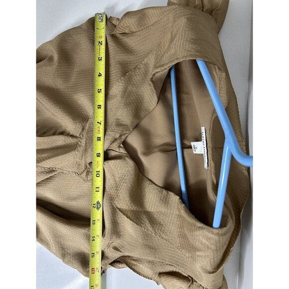 Banana Republic 100% Silk Dress Knee Length Button-Up Tan Sz 0 Neutral C… - Picture 11 of 11